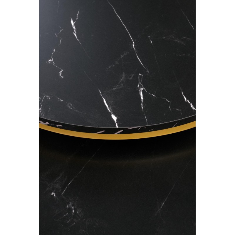 'PAOLA Set of 2 Benches, Black Marble / Gold' 'PAOLA Set of 2 Benches, Black Marble / Gold'