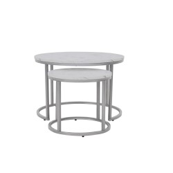'PAOLA Set of 2 Benches, Marble / Silver' 'PAOLA Set of 2 Benches, Marble / Silver'
