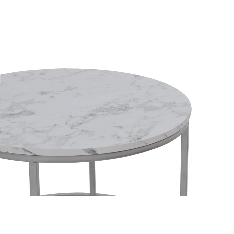 'PAOLA Set of 2 Benches, Marble / Silver' 'PAOLA Set of 2 Benches, Marble / Silver'
