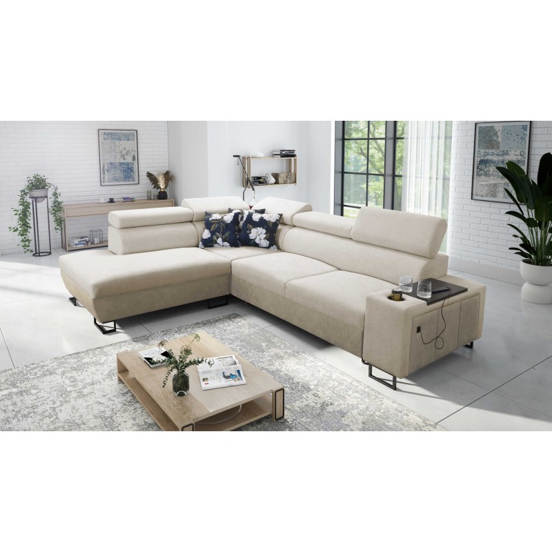 Prestige VII Ecksofa mit weichem Touch, Freya 210.02 + Tauro 8203 - Eleganz und Funktionalität in einem