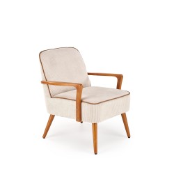 'PASTORE Relaxation Armchair Light Beige / Light Walnut'