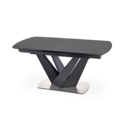 'PATRIZIO Extendable Table Top - Dark Ash, Leg - Black' 'PATRIZIO Extendable Table Top - Dark Ash, Leg - Black'