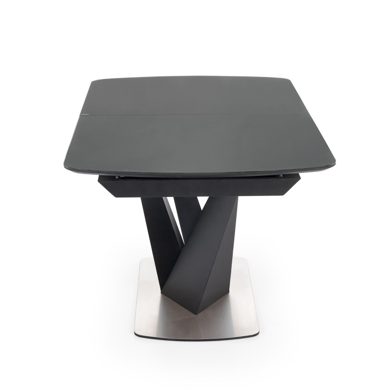 'PATRIZIO Extendable Table Top - Dark Ash, Leg - Black' 'PATRIZIO Extendable Table Top - Dark Ash, Leg - Black'