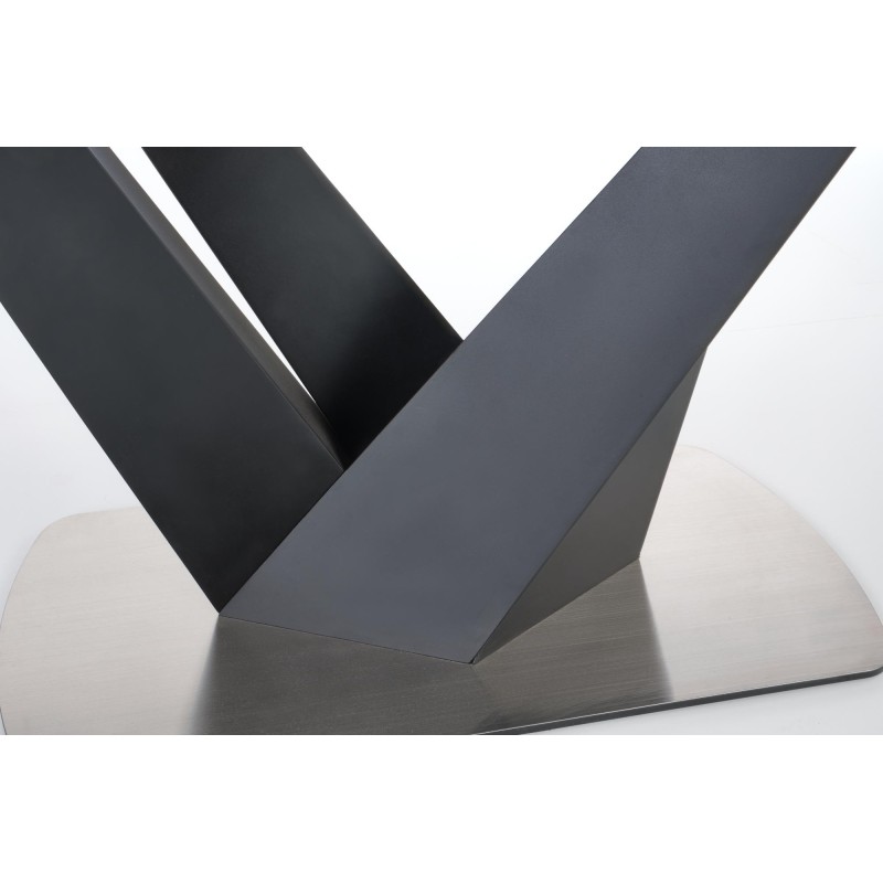 'PATRIZIO Extendable Table Top - Dark Ash, Leg - Black' 'PATRIZIO Extendable Table Top - Dark Ash, Leg - Black'