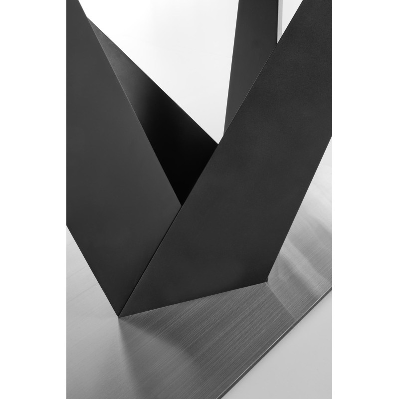 'PATRIZIO Extendable Table Top - Dark Ash, Leg - Black' 'PATRIZIO Extendable Table Top - Dark Ash, Leg - Black'