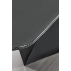 'PATRIZIO Extendable Table Top - Dark Ash, Leg - Black' 'PATRIZIO Extendable Table Top - Dark Ash, Leg - Black'