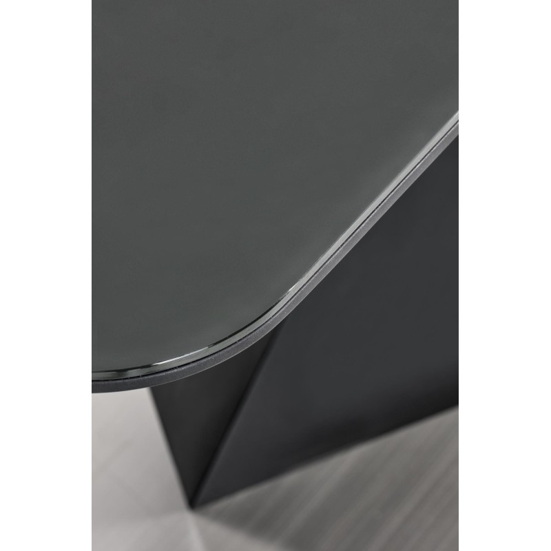 'PATRIZIO Extendable Table Top - Dark Ash, Leg - Black' 'PATRIZIO Extendable Table Top - Dark Ash, Leg - Black'