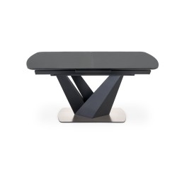 'PATRIZIO Extendable Table Top - Dark Ash, Leg - Black' 'PATRIZIO Extendable Table Top - Dark Ash, Leg - Black'