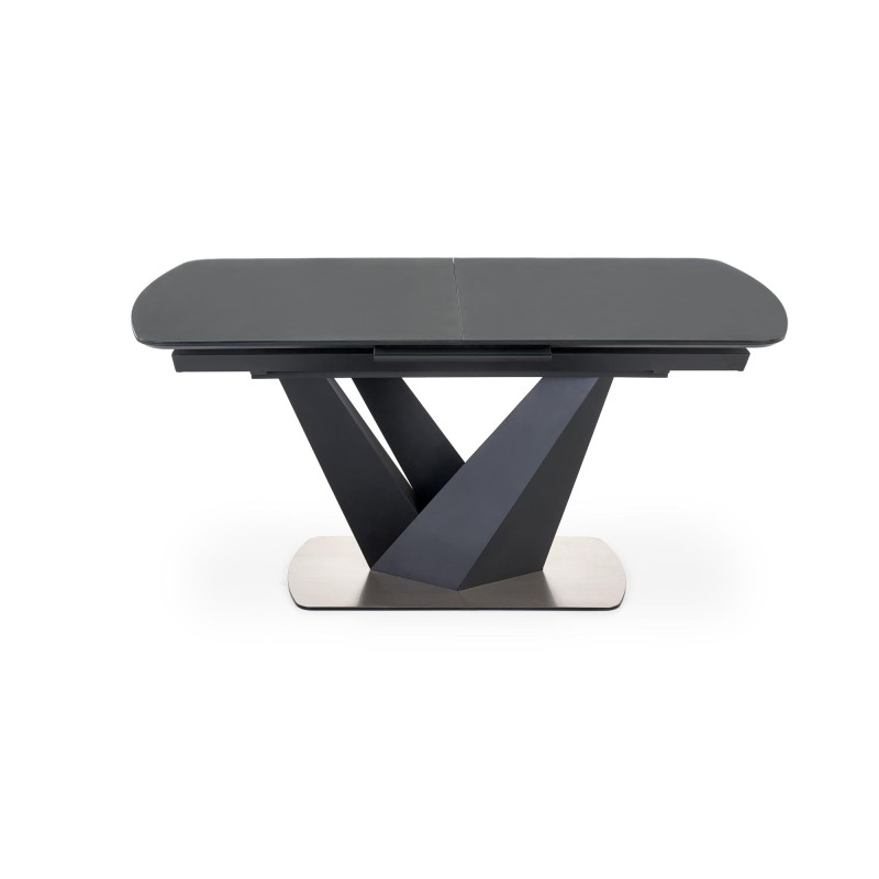 'PATRIZIO Extendable Table Top - Dark Ash, Leg - Black' 'PATRIZIO Extendable Table Top - Dark Ash, Leg - Black'