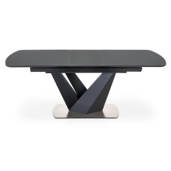 'PATRIZIO Extendable Table Top - Dark Ash, Leg - Black' 'PATRIZIO Extendable Table Top - Dark Ash, Leg - Black'
