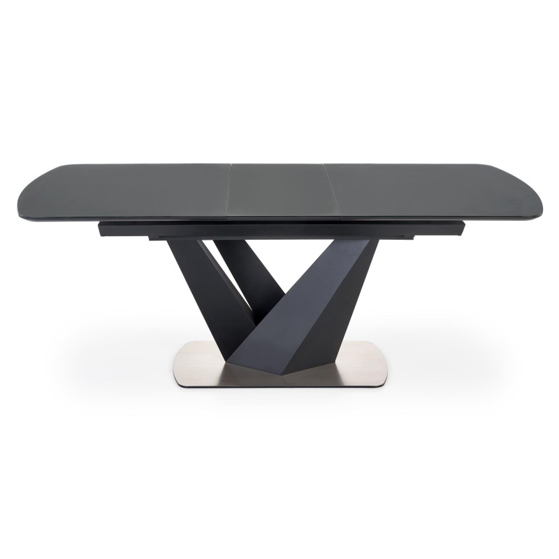 'PATRIZIO Extendable Table Top - Dark Ash, Leg - Black' 'PATRIZIO Extendable Table Top - Dark Ash, Leg - Black'