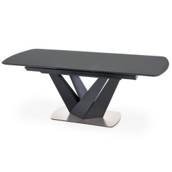 'PATRIZIO Extendable Table Top - Dark Ash, Leg - Black' 'PATRIZIO Extendable Table Top - Dark Ash, Leg - Black'