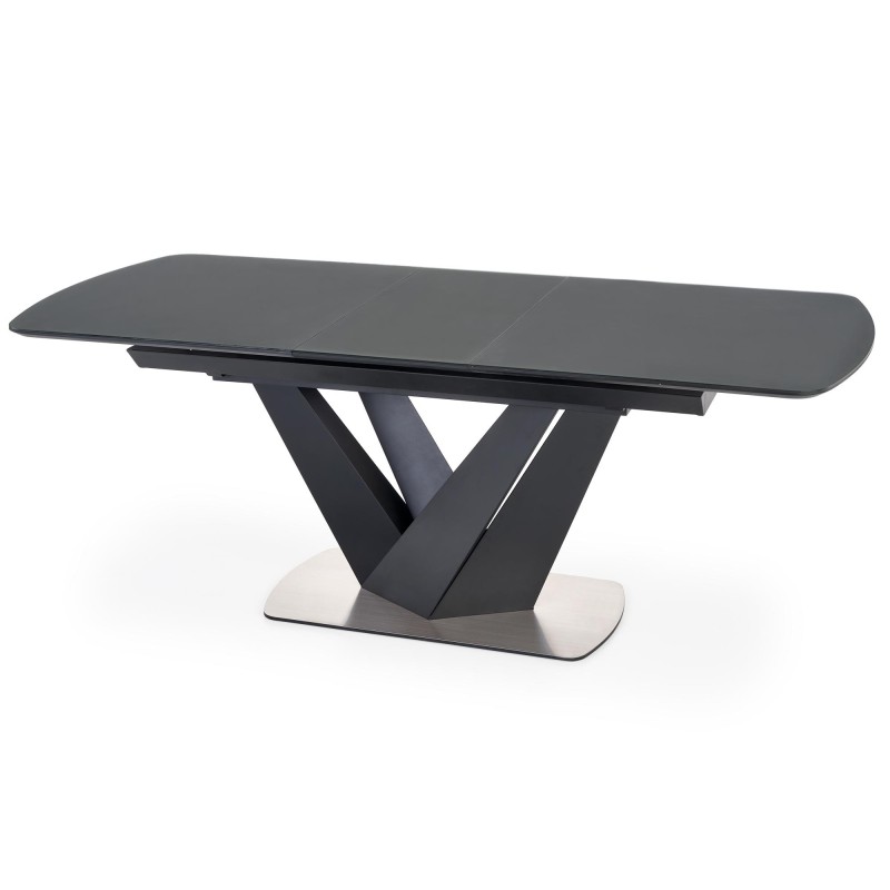 'PATRIZIO Extendable Table Top - Dark Ash, Leg - Black' 'PATRIZIO Extendable Table Top - Dark Ash, Leg - Black'
