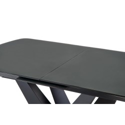 'PATRIZIO Extendable Table Top - Dark Ash, Leg - Black' 'PATRIZIO Extendable Table Top - Dark Ash, Leg - Black'