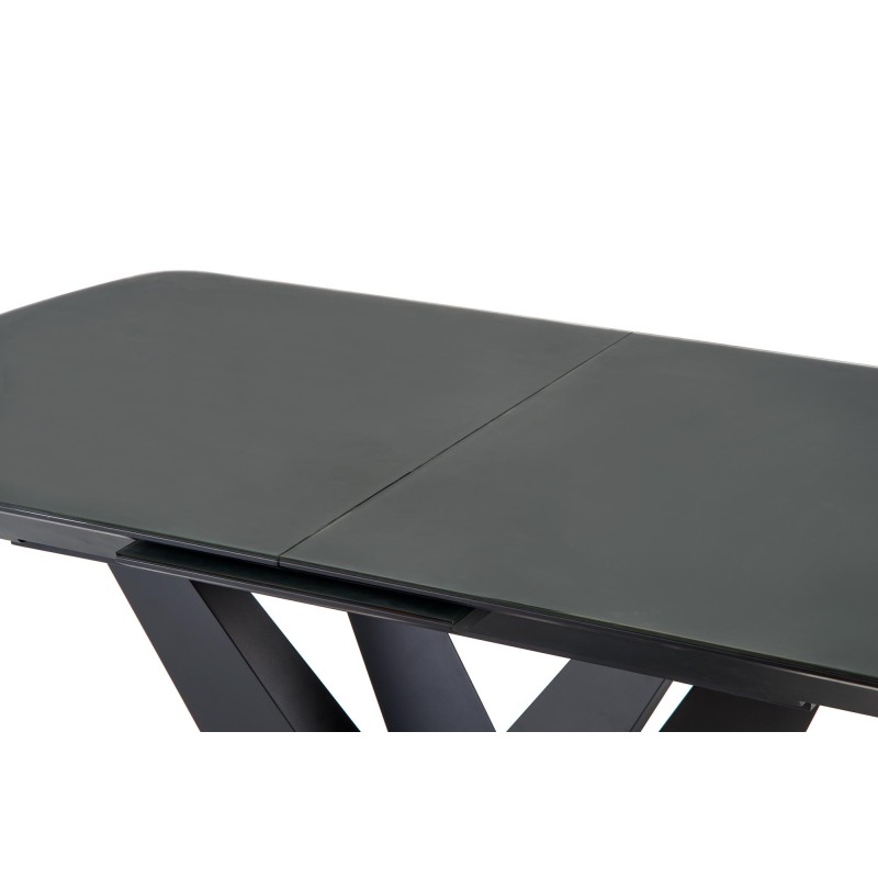 'PATRIZIO Extendable Table Top - Dark Ash, Leg - Black' 'PATRIZIO Extendable Table Top - Dark Ash, Leg - Black'
