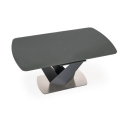 'PATRIZIO Extendable Table Top - Dark Ash, Leg - Black' 'PATRIZIO Extendable Table Top - Dark Ash, Leg - Black'