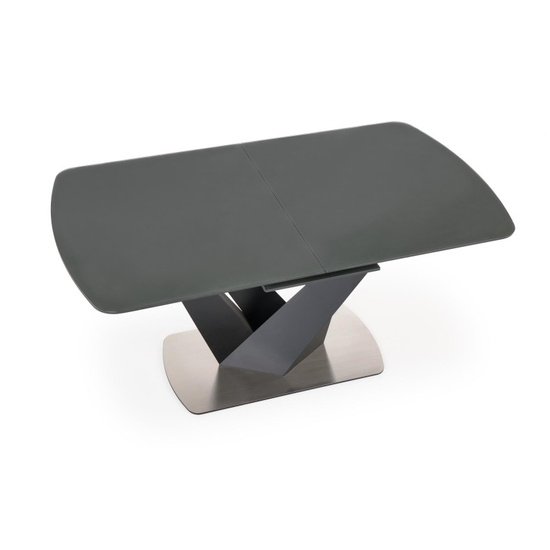 'PATRIZIO Extendable Table Top - Dark Ash, Leg - Black' 'PATRIZIO Extendable Table Top - Dark Ash, Leg - Black'