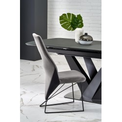 'PATRIZIO Extendable Table Top - Dark Ash, Leg - Black' 'PATRIZIO Extendable Table Top - Dark Ash, Leg - Black'