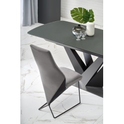 'PATRIZIO Extendable Table Top - Dark Ash, Leg - Black' 'PATRIZIO Extendable Table Top - Dark Ash, Leg - Black'