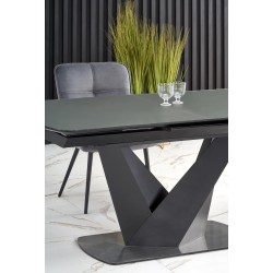 'PATRIZIO Extendable Table Top - Dark Ash, Leg - Black' 'PATRIZIO Extendable Table Top - Dark Ash, Leg - Black'