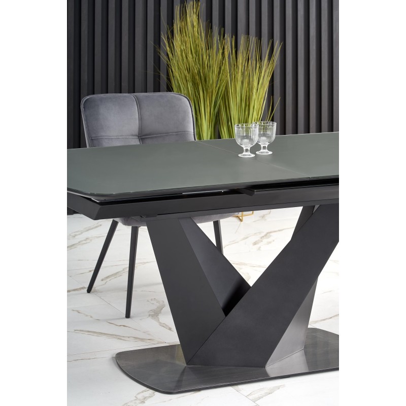 'PATRIZIO Extendable Table Top - Dark Ash, Leg - Black' 'PATRIZIO Extendable Table Top - Dark Ash, Leg - Black'