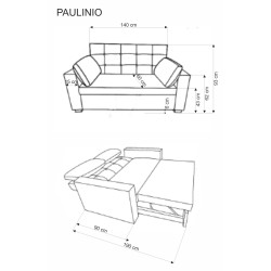 PAULINIO sofa rozkładana, popielaty (2p 1szt) PAULINIO sofa rozkładana, popielaty (2p 1szt)