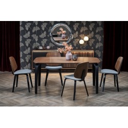 'PEDRO Table, Walnut Top, Black Leg'