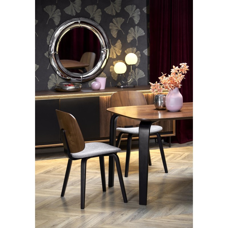 'PEDRO Table, Walnut Top, Black Leg' 'PEDRO Table, Walnut Top, Black Leg'