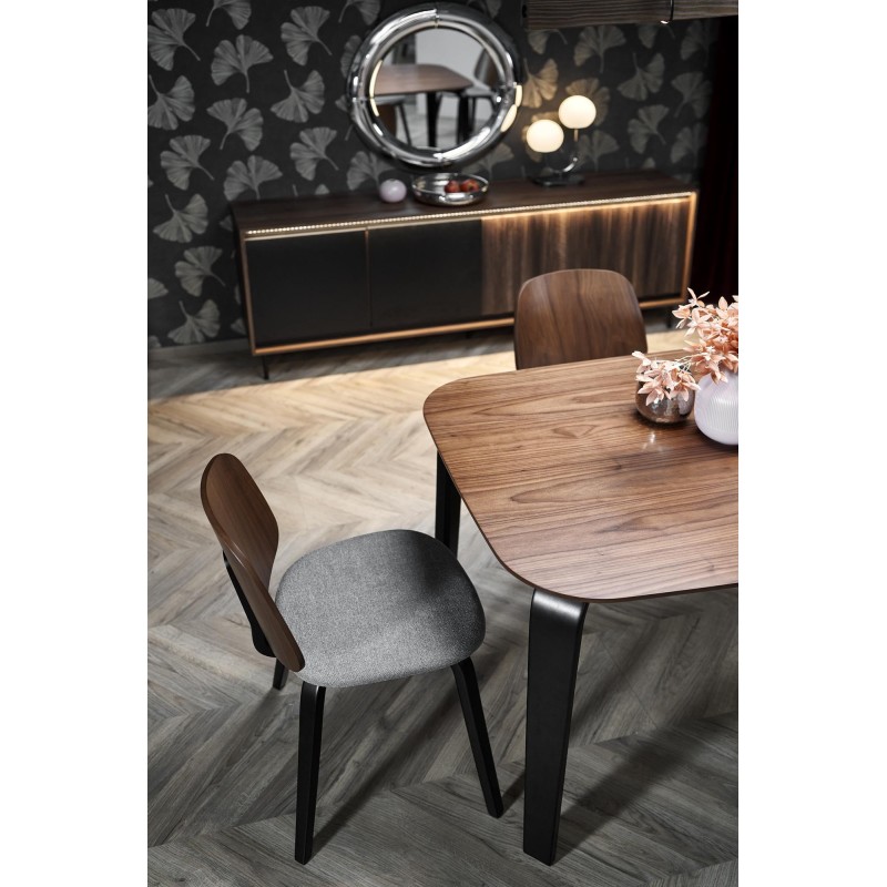 'PEDRO Table, Walnut Top, Black Leg' 'PEDRO Table, Walnut Top, Black Leg'