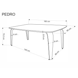 'PEDRO Table, Walnut Top, Black Leg' 'PEDRO Table, Walnut Top, Black Leg'