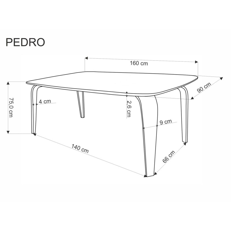 'PEDRO Table, Walnut Top, Black Leg' 'PEDRO Table, Walnut Top, Black Leg'