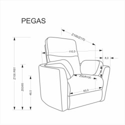 PEGAS fotel wypoczynkowy beżowy (1p 1szt) PEGAS fotel wypoczynkowy beżowy (1p 1szt)