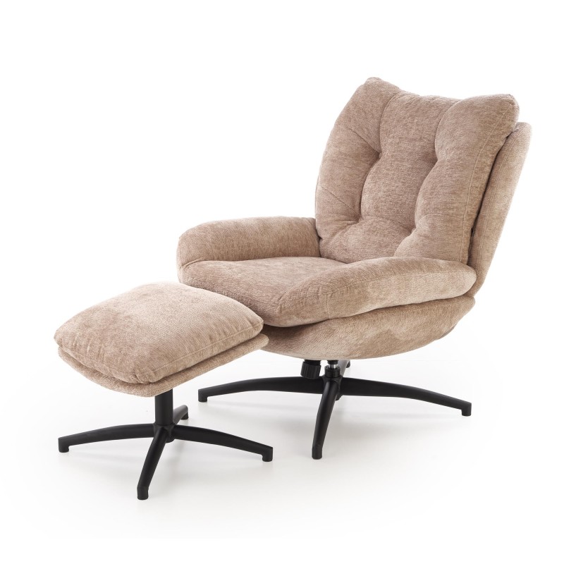 'PESTO Armchair with Footstool / Rocking Function, Beige' 'PESTO Armchair with Footstool / Rocking Function, Beige'