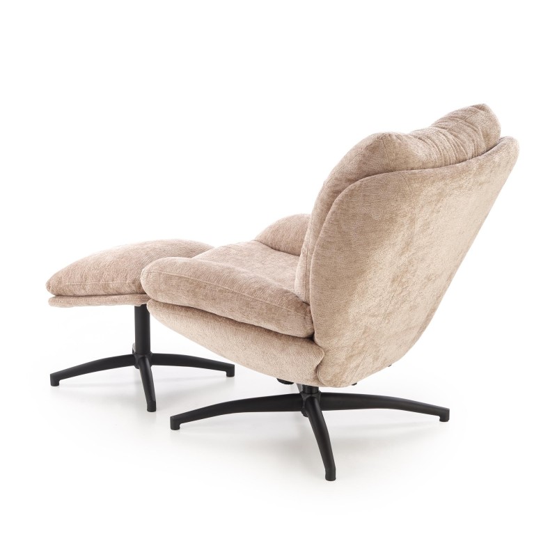 'PESTO Armchair with Footstool / Rocking Function, Beige' 'PESTO Armchair with Footstool / Rocking Function, Beige'