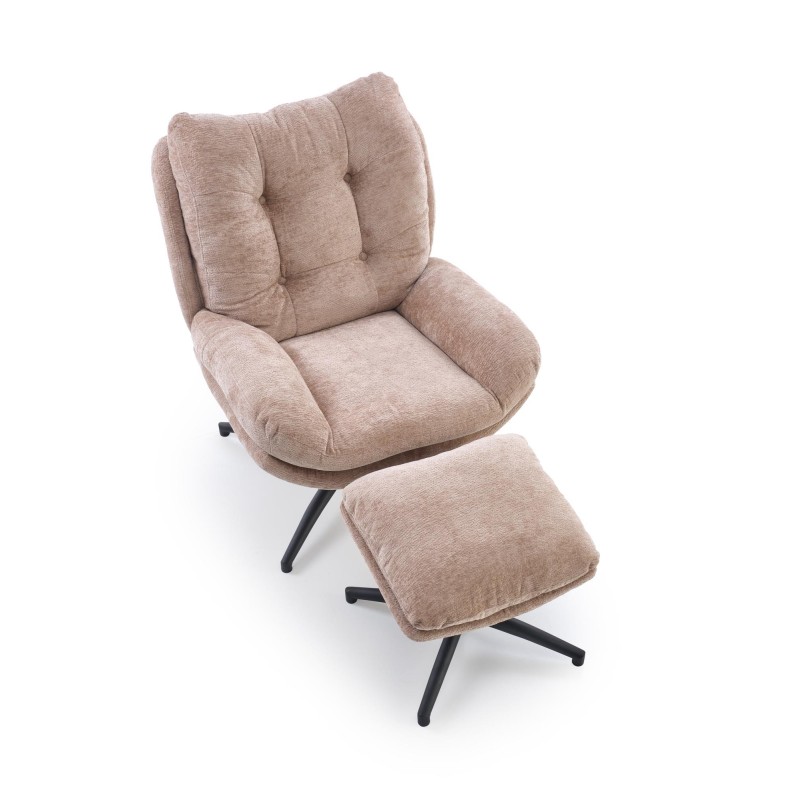 'PESTO Armchair with Footstool / Rocking Function, Beige' 'PESTO Armchair with Footstool / Rocking Function, Beige'
