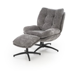 'PESTO Armchair with Footstool / Rocking Function, Ash Grey'