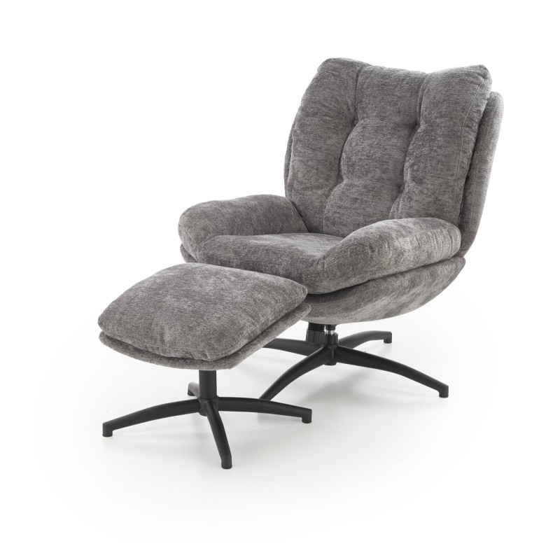 'PESTO Armchair with Footstool / Rocking Function, Ash Grey' 'PESTO Armchair with Footstool / Rocking Function, Ash Grey'
