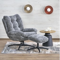 'PESTO Armchair with Footstool / Rocking Function, Ash Grey' 'PESTO Armchair with Footstool / Rocking Function, Ash Grey'