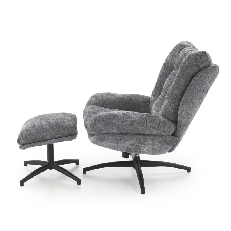 'PESTO Armchair with Footstool / Rocking Function, Ash Grey' 'PESTO Armchair with Footstool / Rocking Function, Ash Grey'