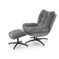 'PESTO Armchair with Footstool / Rocking Function, Ash Grey' 'PESTO Armchair with Footstool / Rocking Function, Ash Grey'
