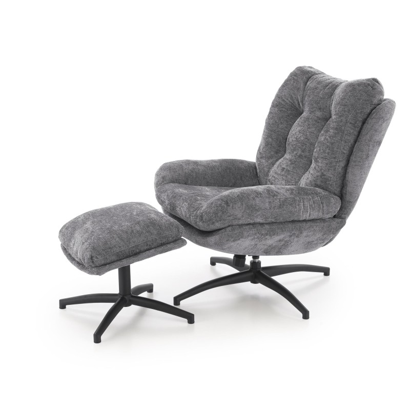 'PESTO Armchair with Footstool / Rocking Function, Ash Grey' 'PESTO Armchair with Footstool / Rocking Function, Ash Grey'