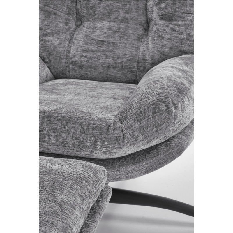 'PESTO Armchair with Footstool / Rocking Function, Ash Grey' 'PESTO Armchair with Footstool / Rocking Function, Ash Grey'