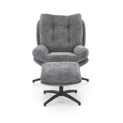 'PESTO Armchair with Footstool / Rocking Function, Ash Grey' 'PESTO Armchair with Footstool / Rocking Function, Ash Grey'