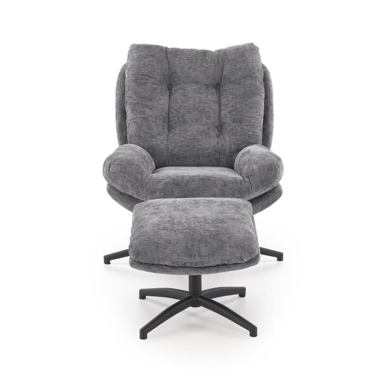 'PESTO Armchair with Footstool / Rocking Function, Ash Grey' 'PESTO Armchair with Footstool / Rocking Function, Ash Grey'