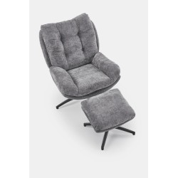 'PESTO Armchair with Footstool / Rocking Function, Ash Grey' 'PESTO Armchair with Footstool / Rocking Function, Ash Grey'