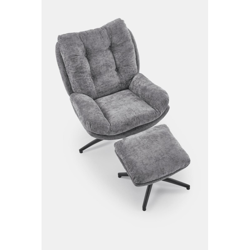 'PESTO Armchair with Footstool / Rocking Function, Ash Grey' 'PESTO Armchair with Footstool / Rocking Function, Ash Grey'