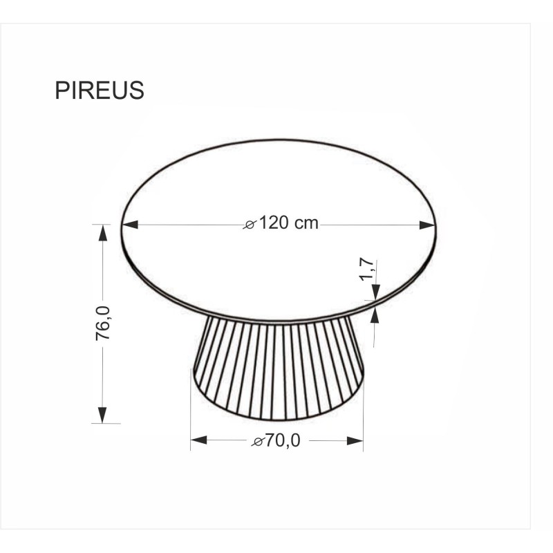 'PIREUS Round Travertine / Walnut Table' 'PIREUS Round Travertine / Walnut Table'