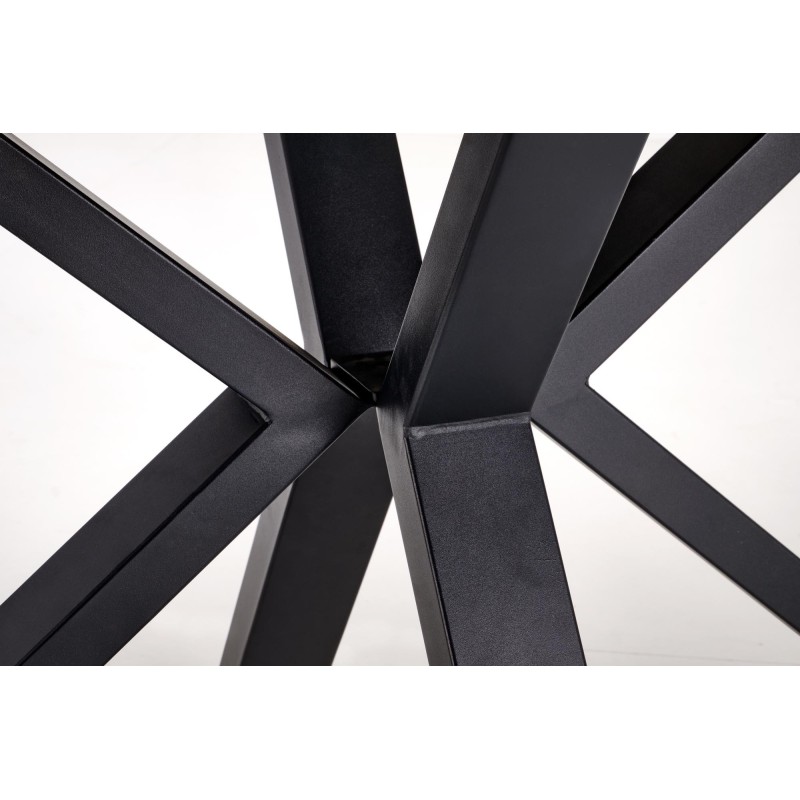 'PLATAN Extendable Table, White Marble / Black' 'PLATAN Extendable Table, White Marble / Black'