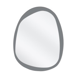 'PLAZA Wall Mirror, Silver / Blue'