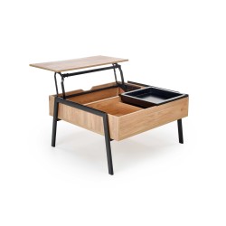 'PODIUM Coffee Table Top: Natural, Legs: Black' 'PODIUM Coffee Table Top: Natural, Legs: Black'